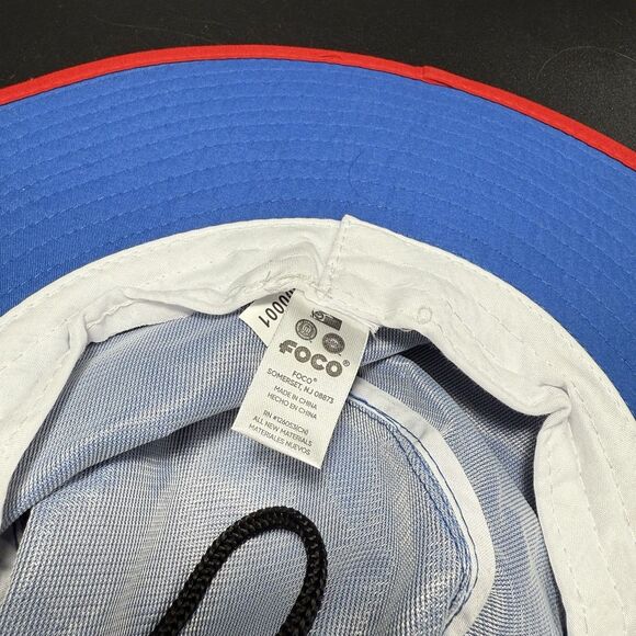 New FOCO KU Jayhawks Bucket Hat Drawstring Blue Solid Large - Picture 7 of 7